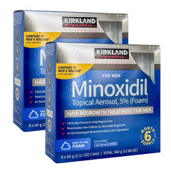 [保存期限到 2028年1月] Kirkland Minoxidil 5% Foam 米諾地爾 男性專用 生髮慕斯 (兩盒 12瓶 x 60g - 共 12個月份量)