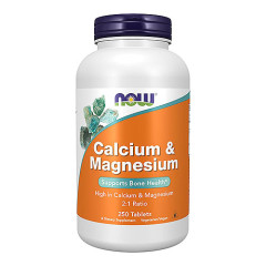 NOW Foods Calcium & Magnesium 高規高鈣鎂黃金比例錠 (2:1 骨骼健康配方) (250 顆 素食錠) NOW Foods Calcium & Magnesium 高規高鈣鎂黃金比例錠 (2:1 骨骼健康配方) (250 顆 素食錠)